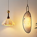 Elegant Pendant Lights With Marble Texture Oval Dome Shapes Black Frame Warm Glow