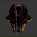 Ornate Purple And Gold Metallic Helmet With Decorative Texture And Fashion Accents