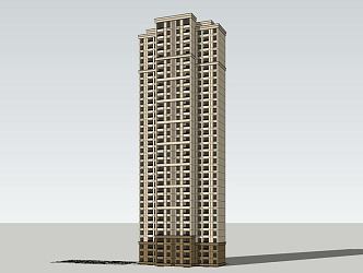 New classical style high-rise residential 3d model