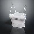 White Spaghetti Strap Crop Top Fitted Stretchy Design For Modern Stylish Look