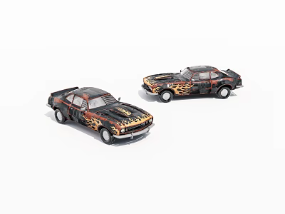 Old scrap car 3d model