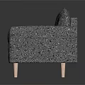 Modern Gray Fabric Sofa Featuring Wooden Legs And Comfortable Seats
