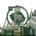 New Generation Organic Products Display Booth With Green Plants And Models 3d model