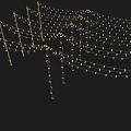 Golden Decorative String Lights Hanging In Multiple Strands For Ambient Glow 3d model