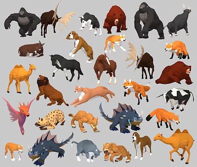 modern animal 3d model