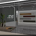 Shopping Mall Store Displaying Various Wooden Floor Samples With Plant Decor And Gray Tile Floor