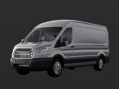 Silver Commercial Van With Modern Exterior Design And Sleek Body Profile 3d model
