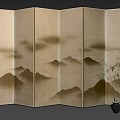 New Chinese-style screen partition 3d model