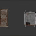 Rustic Brown Kitchen Cabinets With White Panels And Metal Counter Furniture