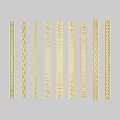 Golden Carved Decorative Strips Featuring Various Intricate Patterns For Decoration 3d model