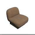 Beige Single Sofa With Soft Velvet Upholstery And Modern Black Base Design