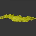3D Terrain Model With Winding Paths And Lush Green Vegetation Coverage 3d model