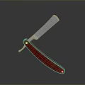Classic Straight Razor With Red Handle And Silver Blade Essential Daily Living Tool