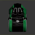 Sporty Black And Green Car Seat With Four Point Harness Design For Vehicles