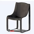 Stylish Black Leather Leisure Chair with Metal Frame Modern Minimalist Design