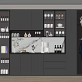 Sleek Modern Wine Cabinet With Glass Doors And LED Lighting For Wine Storage