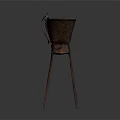 Woven Rattan Household Basket With Three Legged Stand For Home Storage