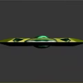 Ornate Fantasy Sword With Green Gemstone And Gold Decorative Hilt