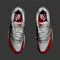Nike White Red Lace Up Air Cushion Swoosh Logo Casual Sports Sneakers