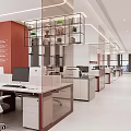 Modern Office Interior Design With Open Layout Glass Partitions Work Desks And Ergonomic Chairs