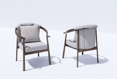 New Chinese Style Sofa Chair Leisure Chair Single Chair 3d model