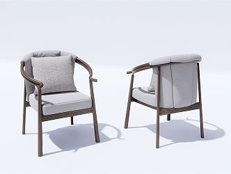 New Chinese Style Sofa Chair Leisure Chair Single Chair 3d model