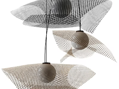 Elegant Modern Hanging Pendant Lights With Mesh Shades And Spherical Bodies 3d model