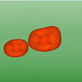 Orange Inflatable Bean Bag Chair Modern Design For Comfortable Seating 3d model