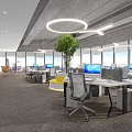 modern public office area open office area 3d model
