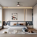 Bright Kids Room With Playful Toys Soft Rug Bed And Decorative Wall Art