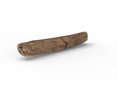 Shrub Wood Branch With Natural Cracked Texture And Rough Surface 3d model