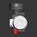 Industrial Motor Pump Equipment Featuring White Motor Housing Gray Pump Body And Red Control Valve