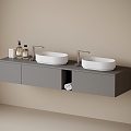 Modern Hanging Bathroom Cabinet Bathroom Cabinet Double Basins Washstand 3d model