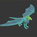 Purple Dragon Character With Large Wings In Standing Pose 3D Rendering