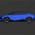 Modern Blue Sports Car With Black Roof And Sleek Aerodynamic Body Design