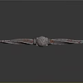 Medieval Steel Sword With Cross Guard Decorative Hilt And Detailed Design