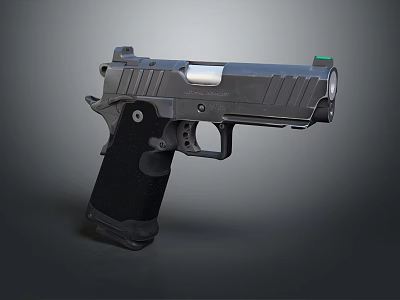 Modern Tactical Pistol Featuring Metal Construction Black Grip And Detailed Design 3d model