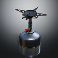Portable Black Kitchen Gas Stove With Grill Fuel Tank And Control Knob