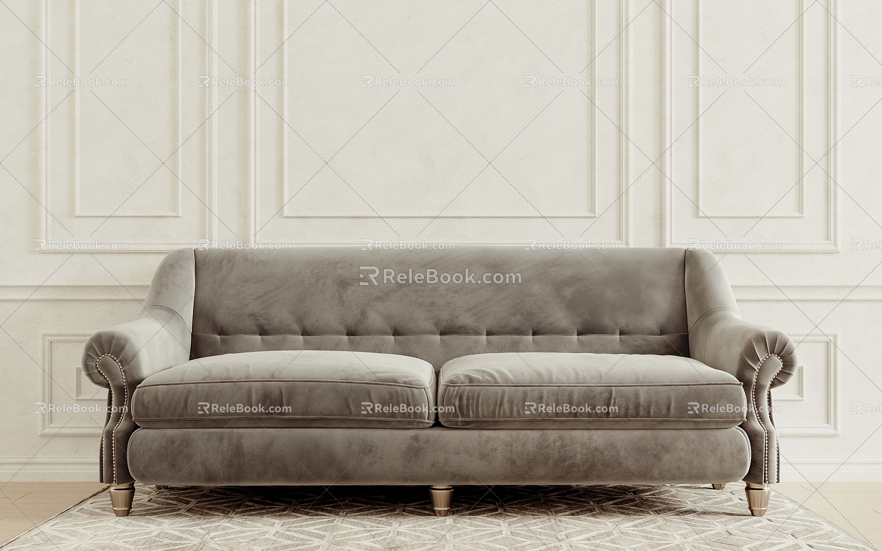 European-style double sofa 3d model