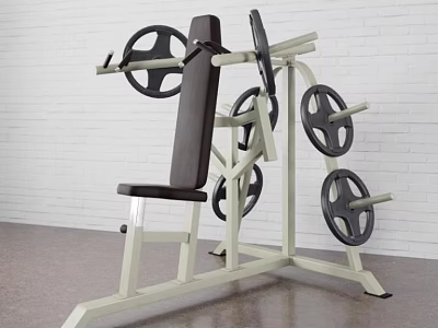 Sturdy Weight Bench Press Equipment With Metal Frame And Weight Plates 3d model