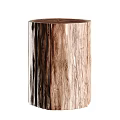 Natural Wooden Side Table With Stump Design And Rustic Texture For Home Decor
