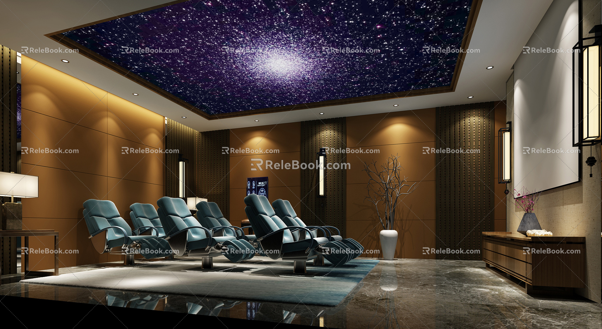 New Chinese Audio-visual Room 3d model