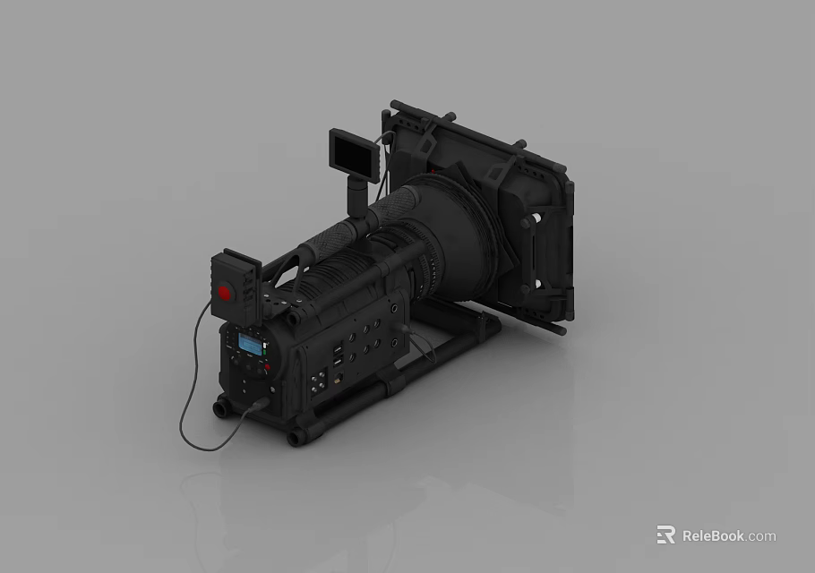 Professional Digital Camera Equipment With High Definition Lens And Control Panel 3d model 