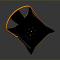 Modern Black And Orange Chair With Metal Frame Vertical Backrest And Sleek Contemporary Design