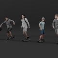 2024 New Character Model Sports Crowd Sports Skateboarding Multiplayer Group 3d model