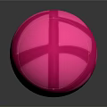 Glossy Decorative Pink Sphere With Intersecting Stripes And Textured Surface
