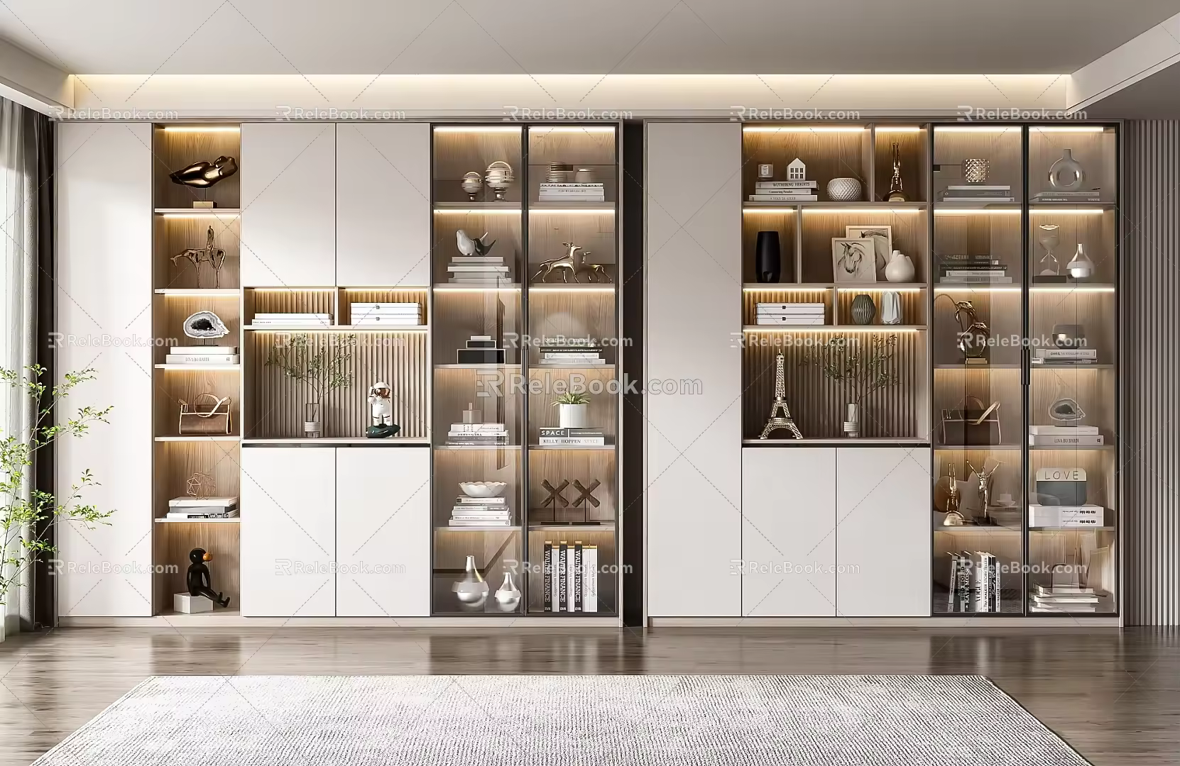 Modern bookcase combination 3d model