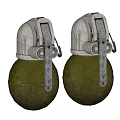 Military Green Hand Grenades With Metal Fuse Mechanism And Classic Design