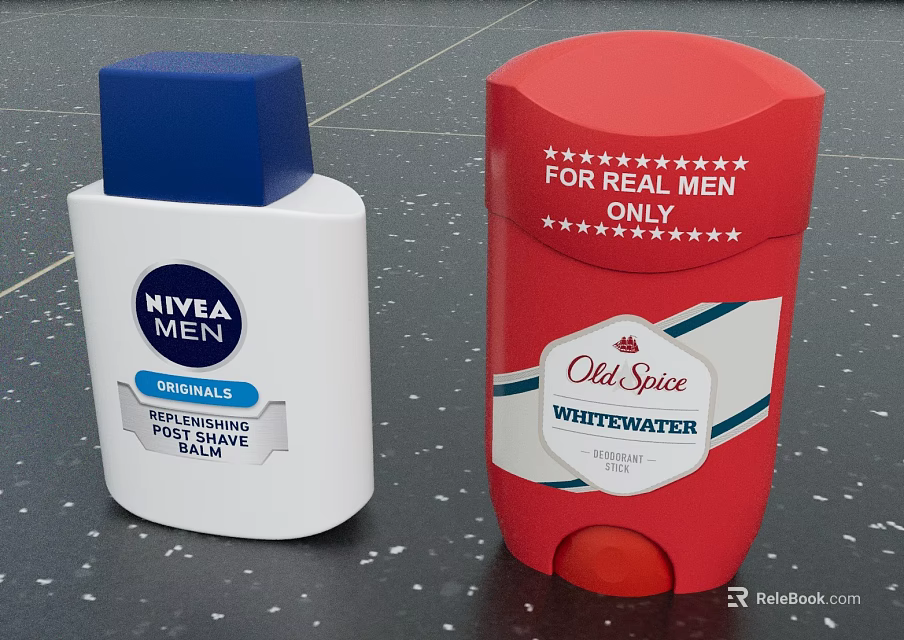 NIVEA Men Original Post Shave Balm And Old Spice Whitewater Male Fragrance Products 3d model 