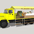 Yellow Flower Shop Truck With Canopy And Displays